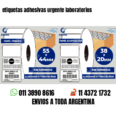 etiquetas adhesivas urgente laboratorios