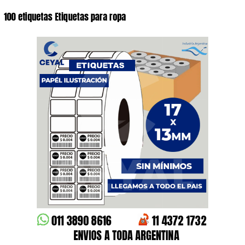 100 etiquetas Etiquetas para ropa