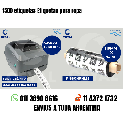 1500 etiquetas Etiquetas para ropa