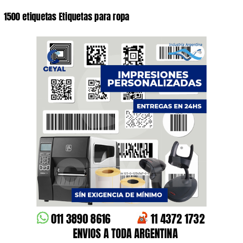 1500 etiquetas Etiquetas para ropa