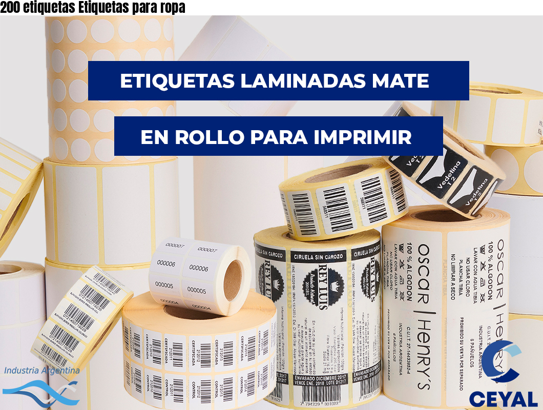 200 etiquetas Etiquetas para ropa