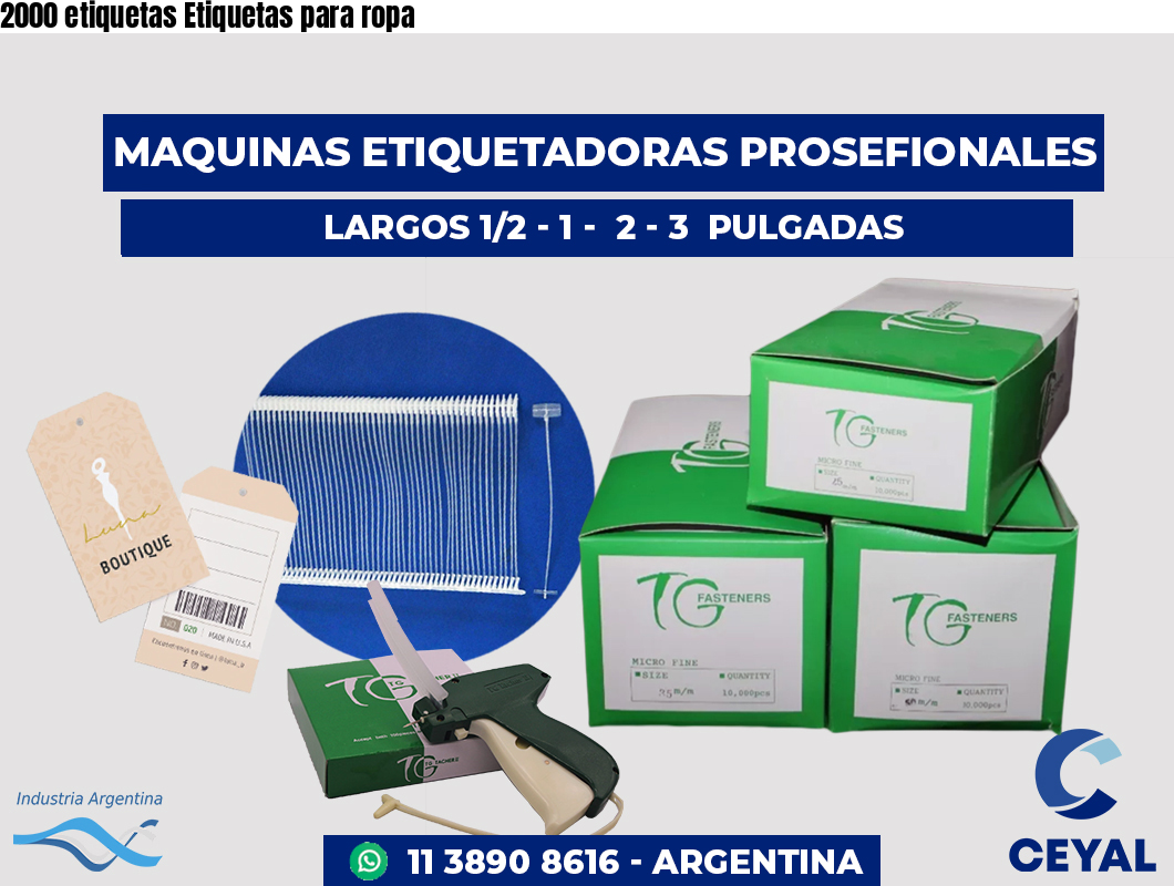 2000 etiquetas Etiquetas para ropa