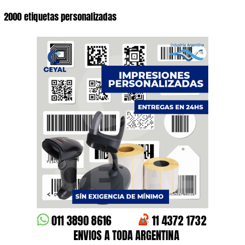 2000 etiquetas personalizadas