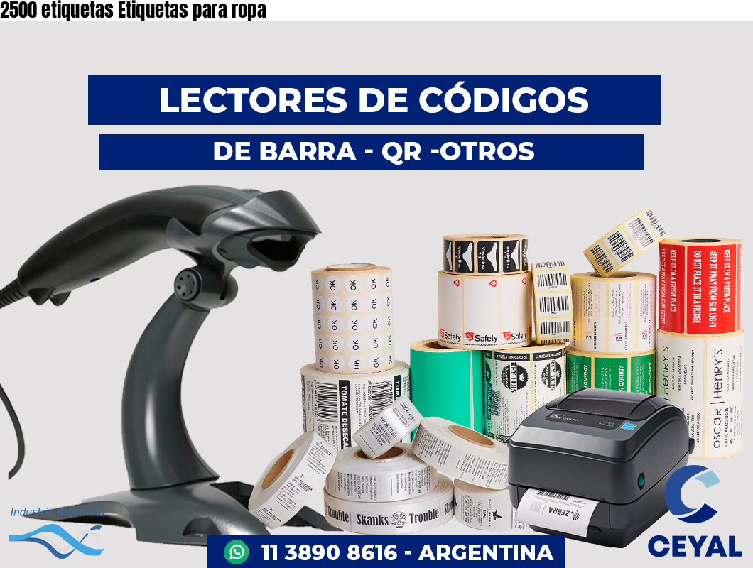 2500 etiquetas Etiquetas para ropa