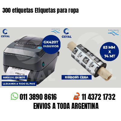 300 etiquetas Etiquetas para ropa