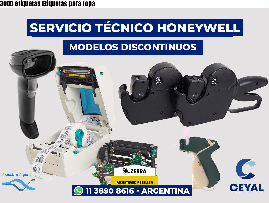 3000 etiquetas Etiquetas para ropa