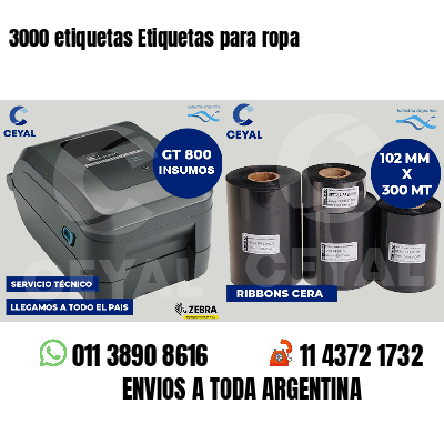 3000 etiquetas Etiquetas para ropa