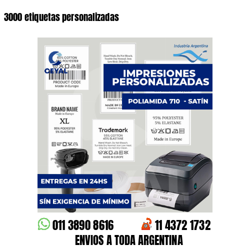 3000 etiquetas personalizadas