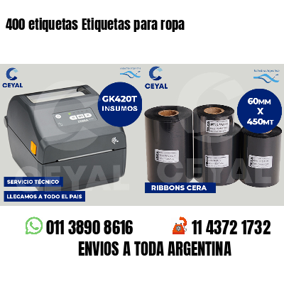 400 etiquetas Etiquetas para ropa