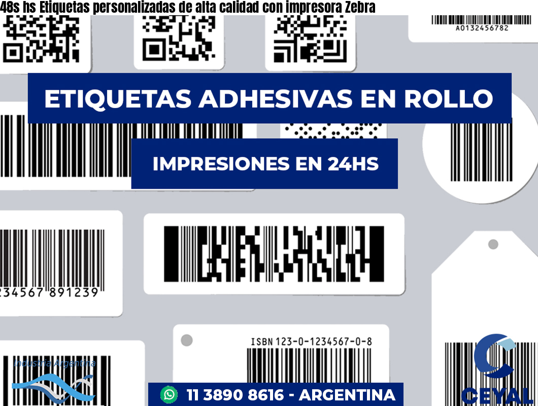 48s hs Etiquetas personalizadas de alta calidad con impresora Zebra