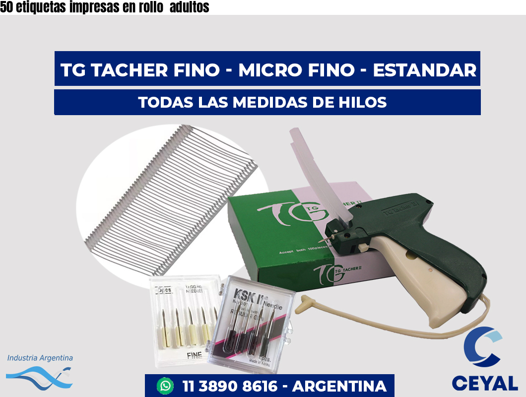 50 etiquetas impresas en rollo adultos