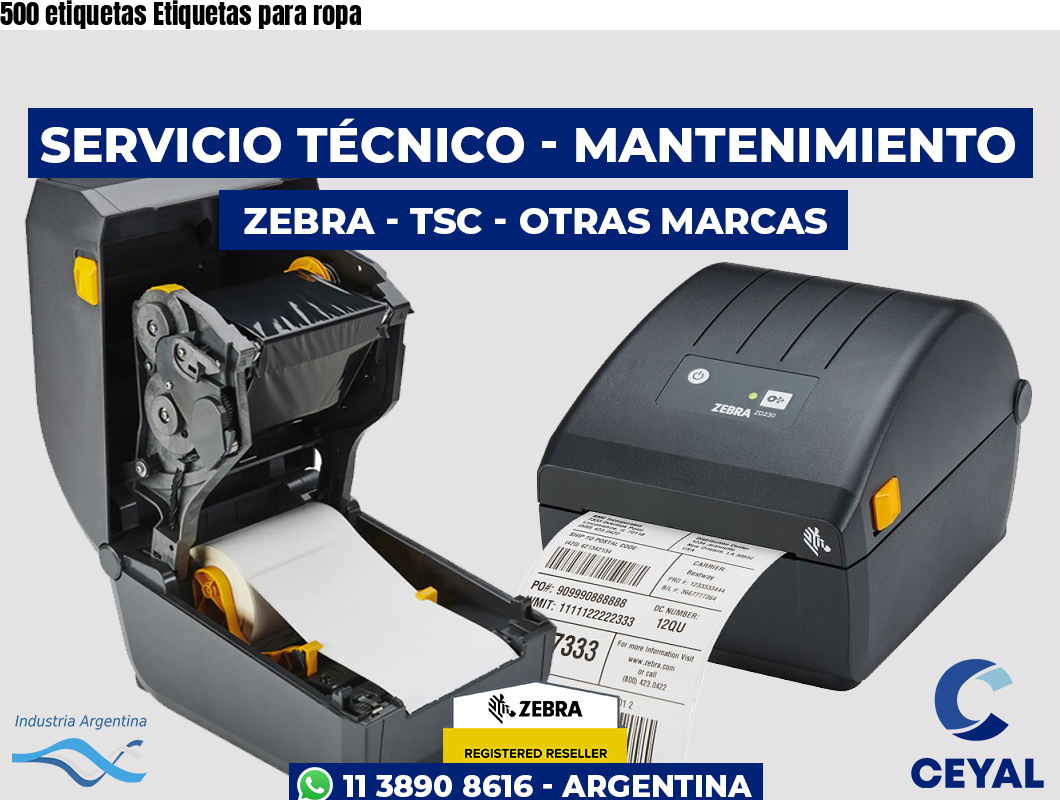 500 etiquetas Etiquetas para ropa
