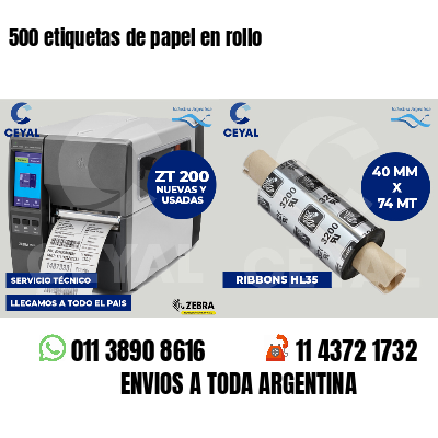 500 etiquetas de papel en rollo