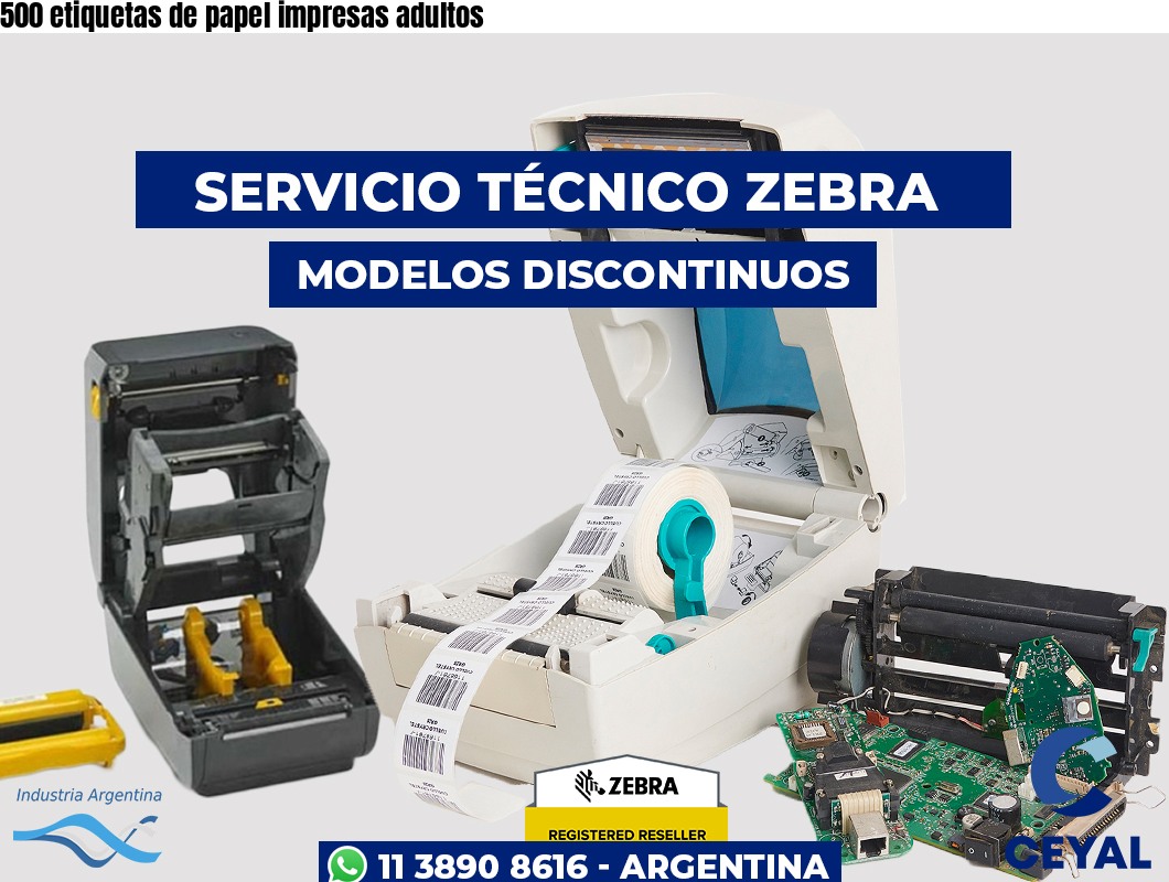 500 etiquetas de papel impresas adultos