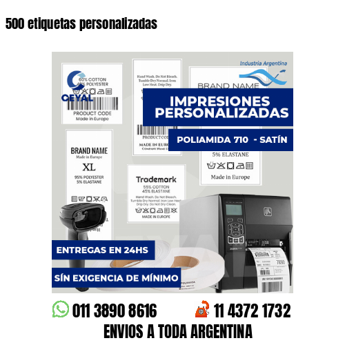 500 etiquetas personalizadas
