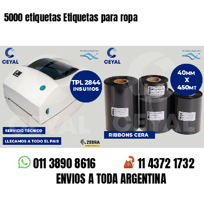 5000 etiquetas Etiquetas para ropa