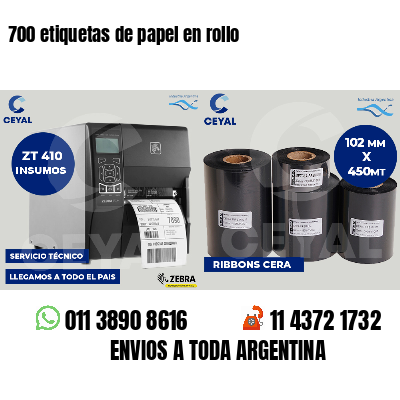 700 etiquetas de papel en rollo