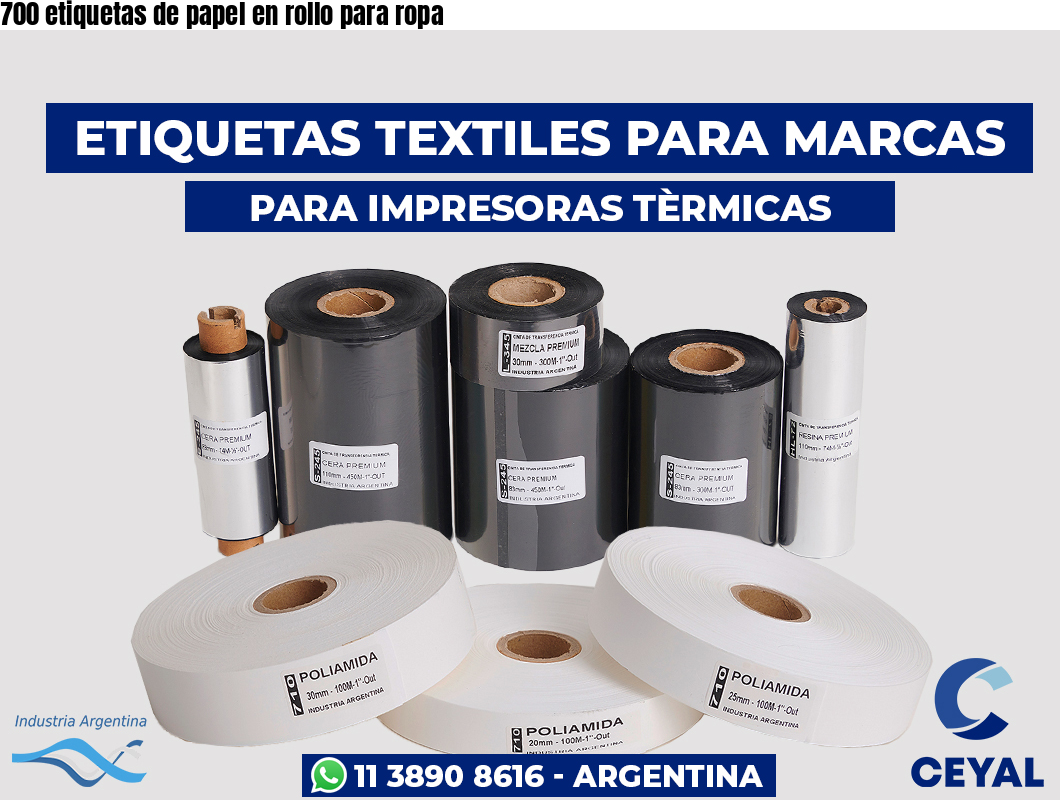 700 etiquetas de papel en rollo para ropa