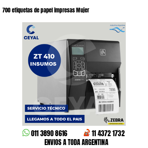 700 etiquetas de papel impresas Mujer
