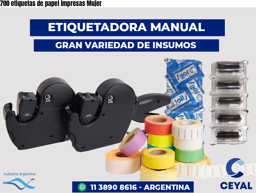 700 etiquetas de papel impresas Mujer