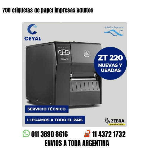 700 etiquetas de papel impresas adultos