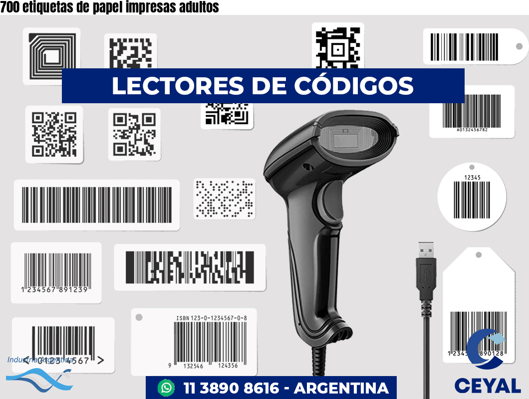 700 etiquetas de papel impresas adultos