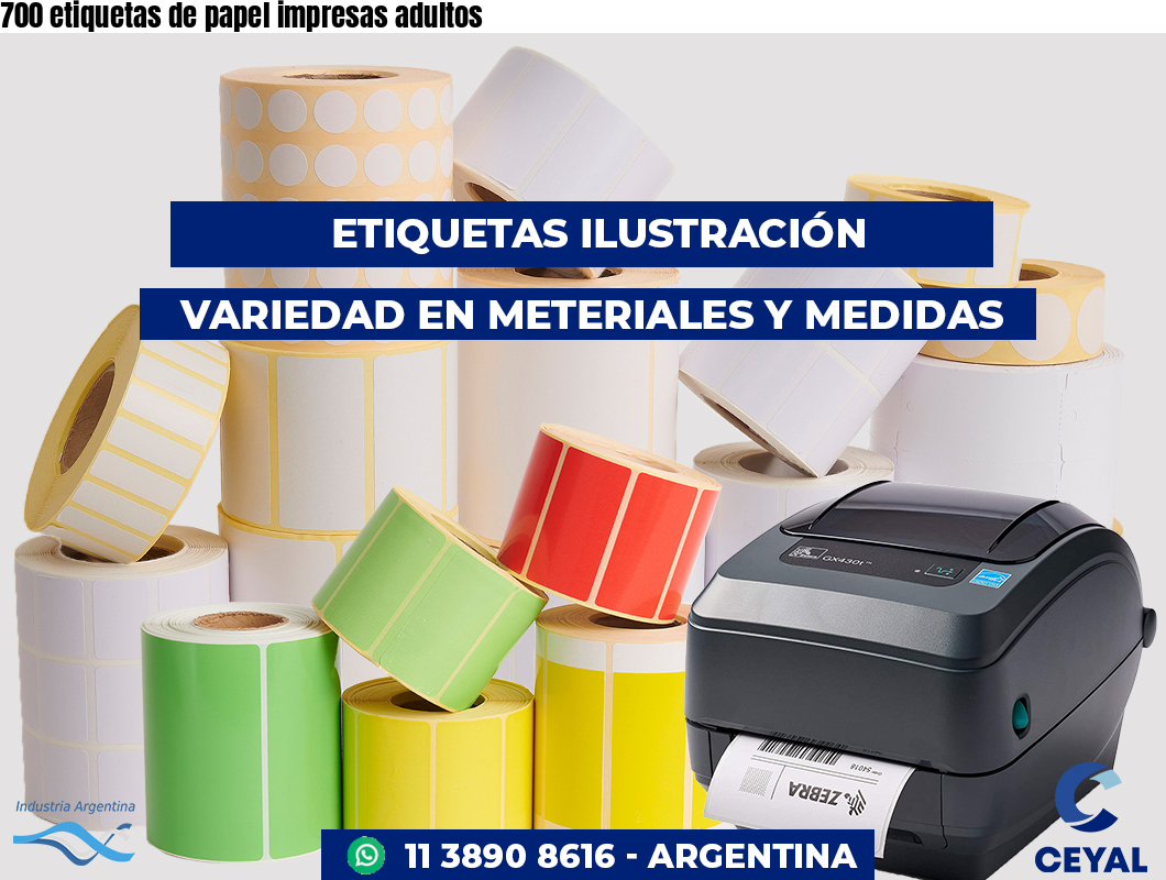 700 etiquetas de papel impresas adultos