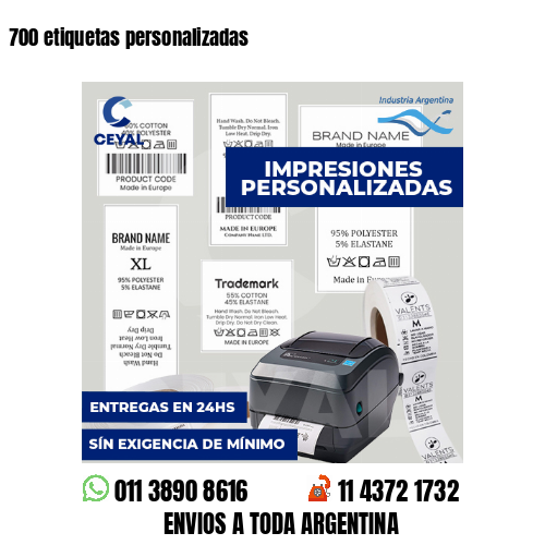 700 etiquetas personalizadas