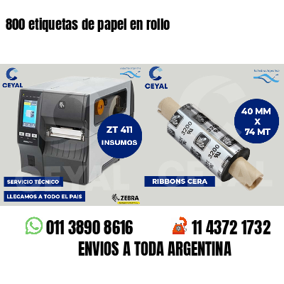 800 etiquetas de papel en rollo