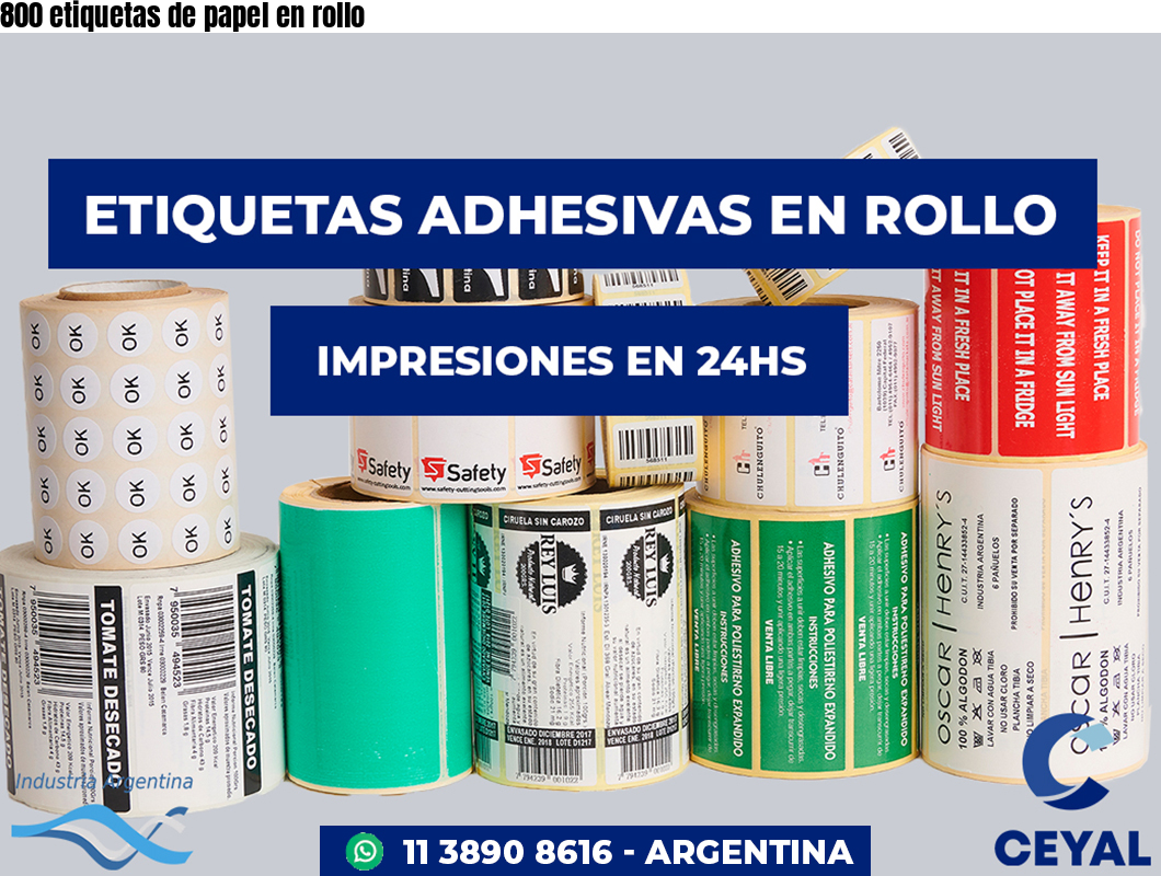 800 etiquetas de papel en rollo