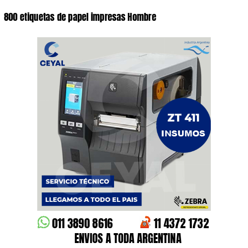 800 etiquetas de papel impresas Hombre