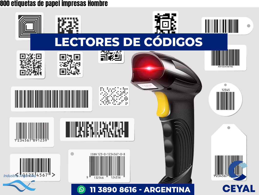 800 etiquetas de papel impresas Hombre