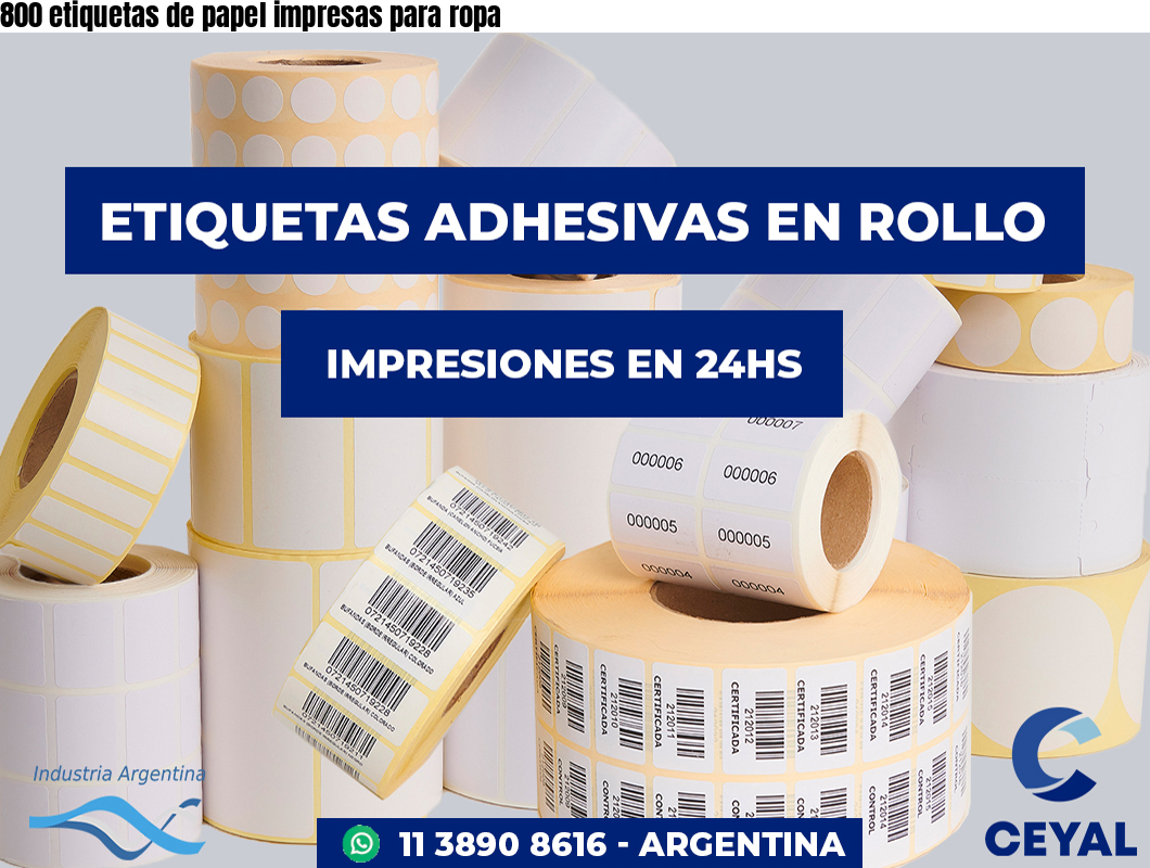 800 etiquetas de papel impresas para ropa