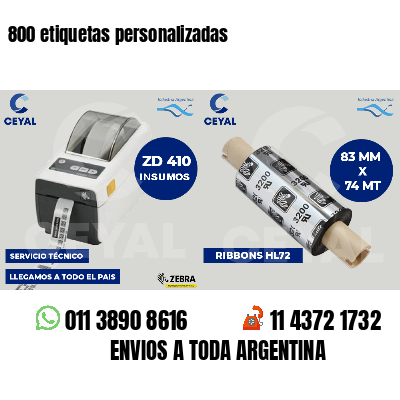 800 etiquetas personalizadas