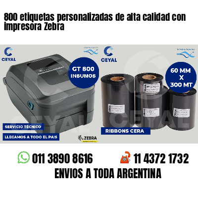800 etiquetas personalizadas de alta calidad con impresora Zebra