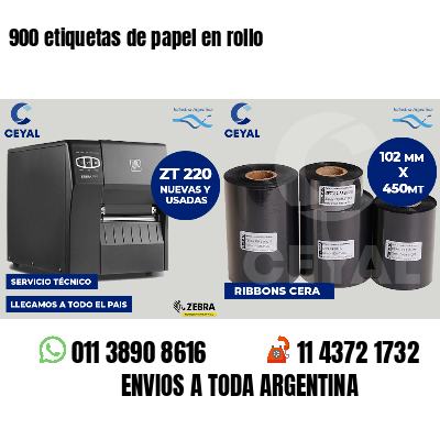 900 etiquetas de papel en rollo