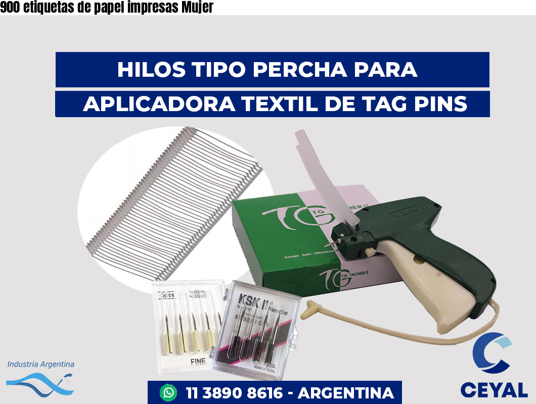 900 etiquetas de papel impresas Mujer