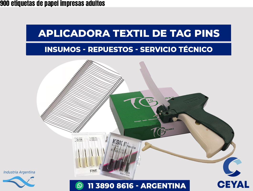 900 etiquetas de papel impresas adultos