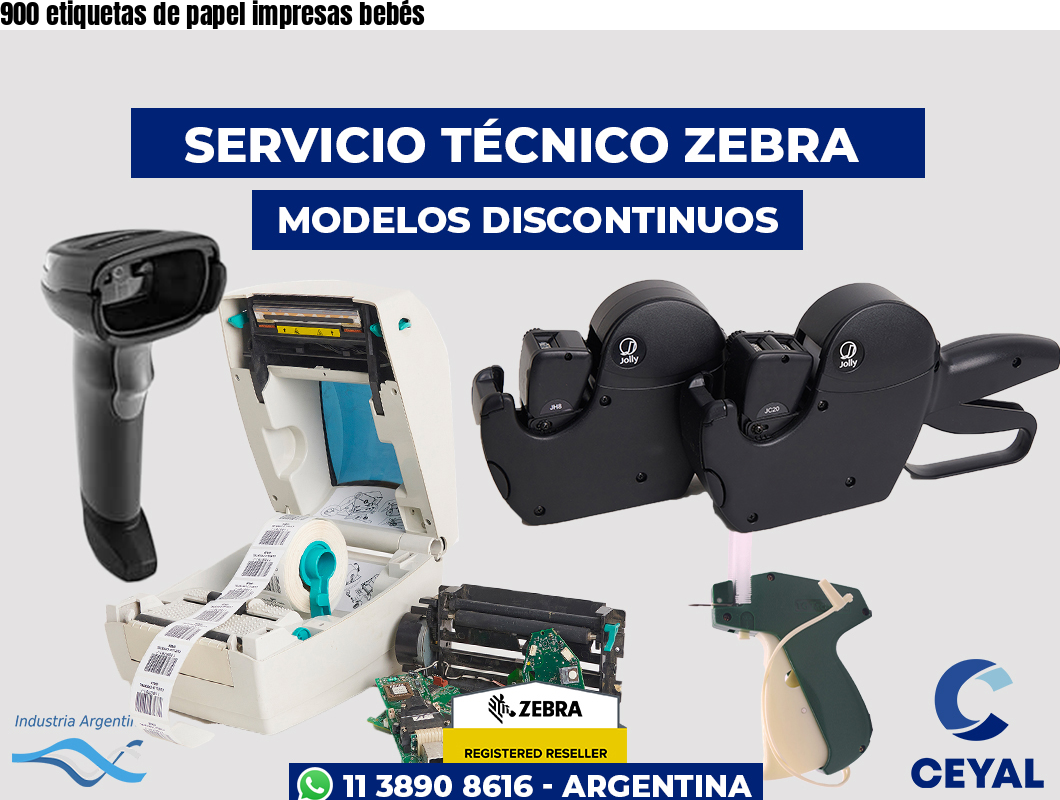 900 etiquetas de papel impresas bebés