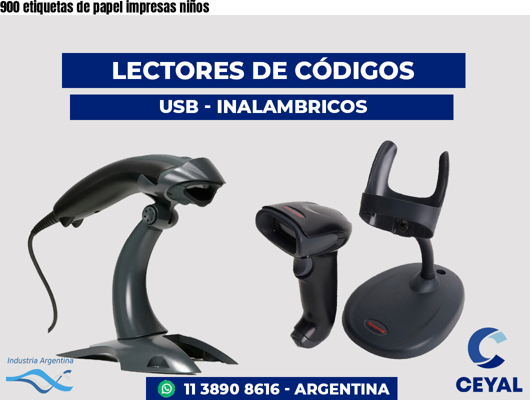 900 etiquetas de papel impresas niños