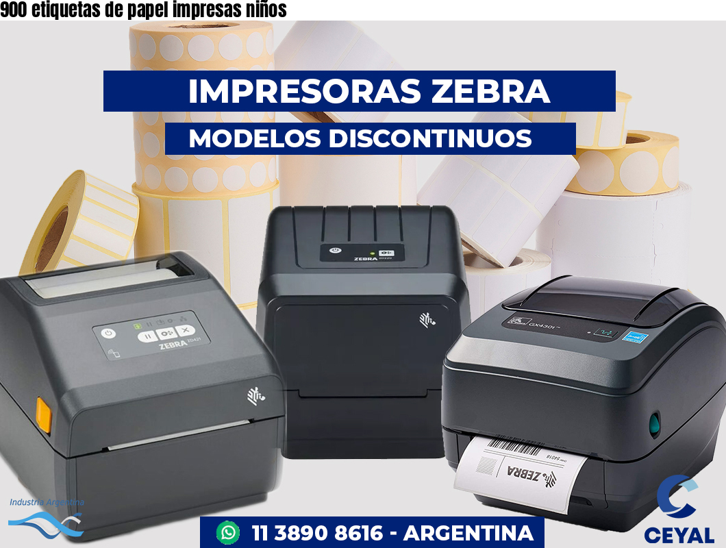 900 etiquetas de papel impresas niños