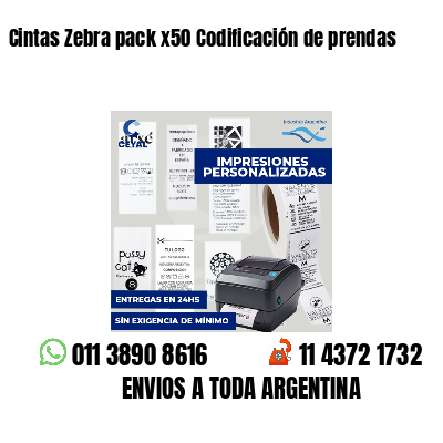 Cintas Zebra pack x50 Codificación de prendas