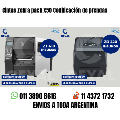 Cintas Zebra pack x50 Codificación de prendas