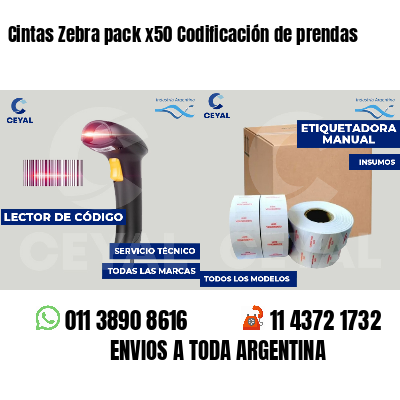 Cintas Zebra pack x50 Codificación de prendas