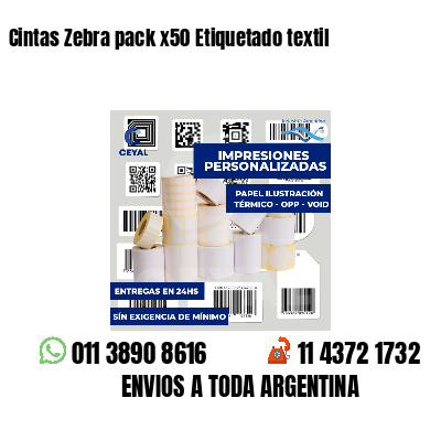 Cintas Zebra pack x50 Etiquetado textil