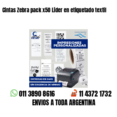 Cintas Zebra pack x50 Líder en etiquetado textil