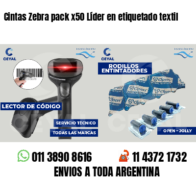 Cintas Zebra pack x50 Líder en etiquetado textil