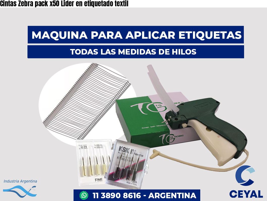 Cintas Zebra pack x50 Líder en etiquetado textil