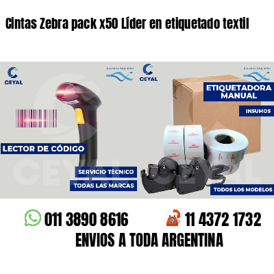 Cintas Zebra pack x50 Líder en etiquetado textil