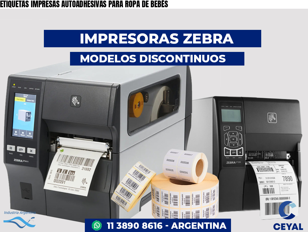ETIQUETAS IMPRESAS AUTOADHESIVAS PARA ROPA DE BEBÉS